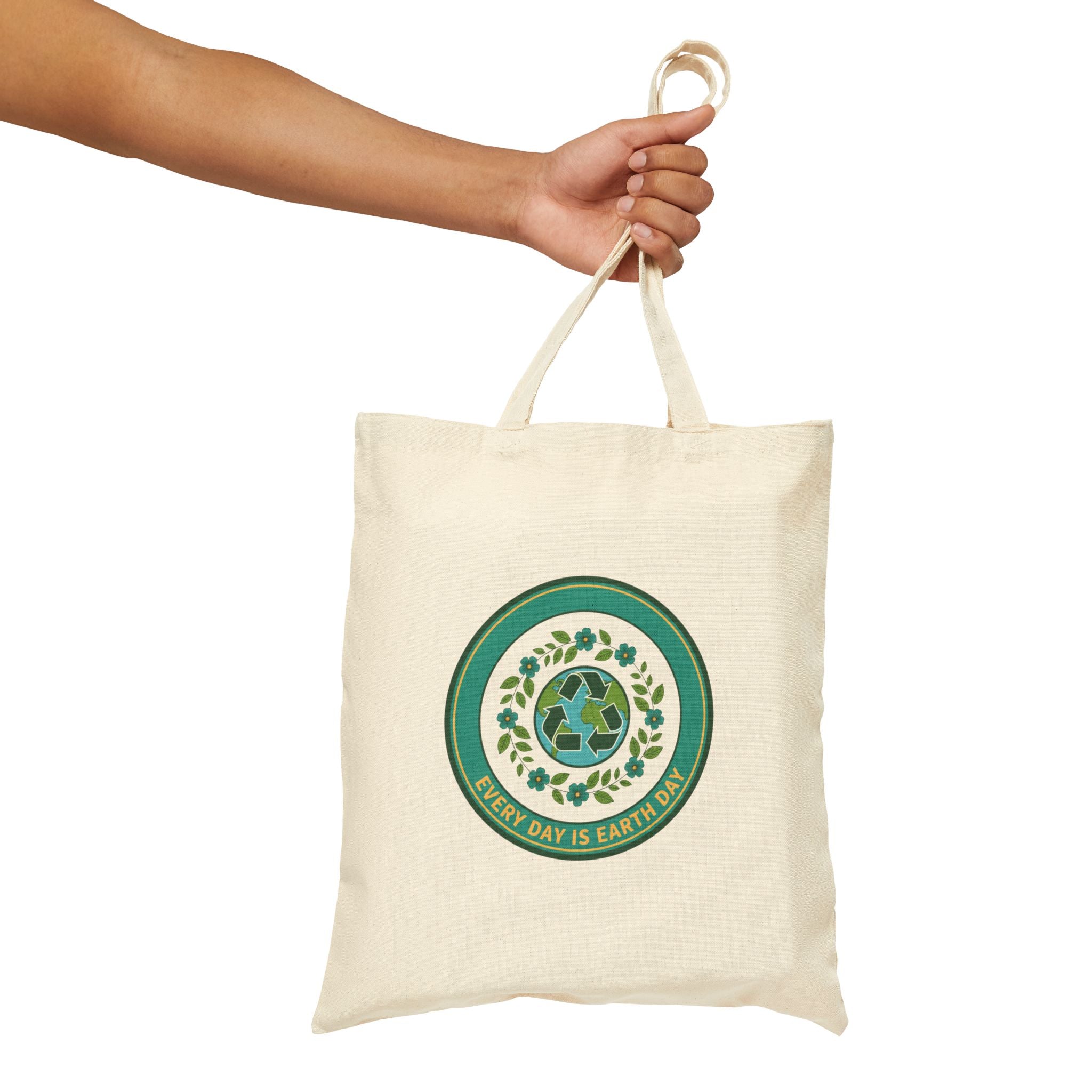 Every Day Is Earth Day Cotton Tote Bag — DTG Printed Canvas Bag