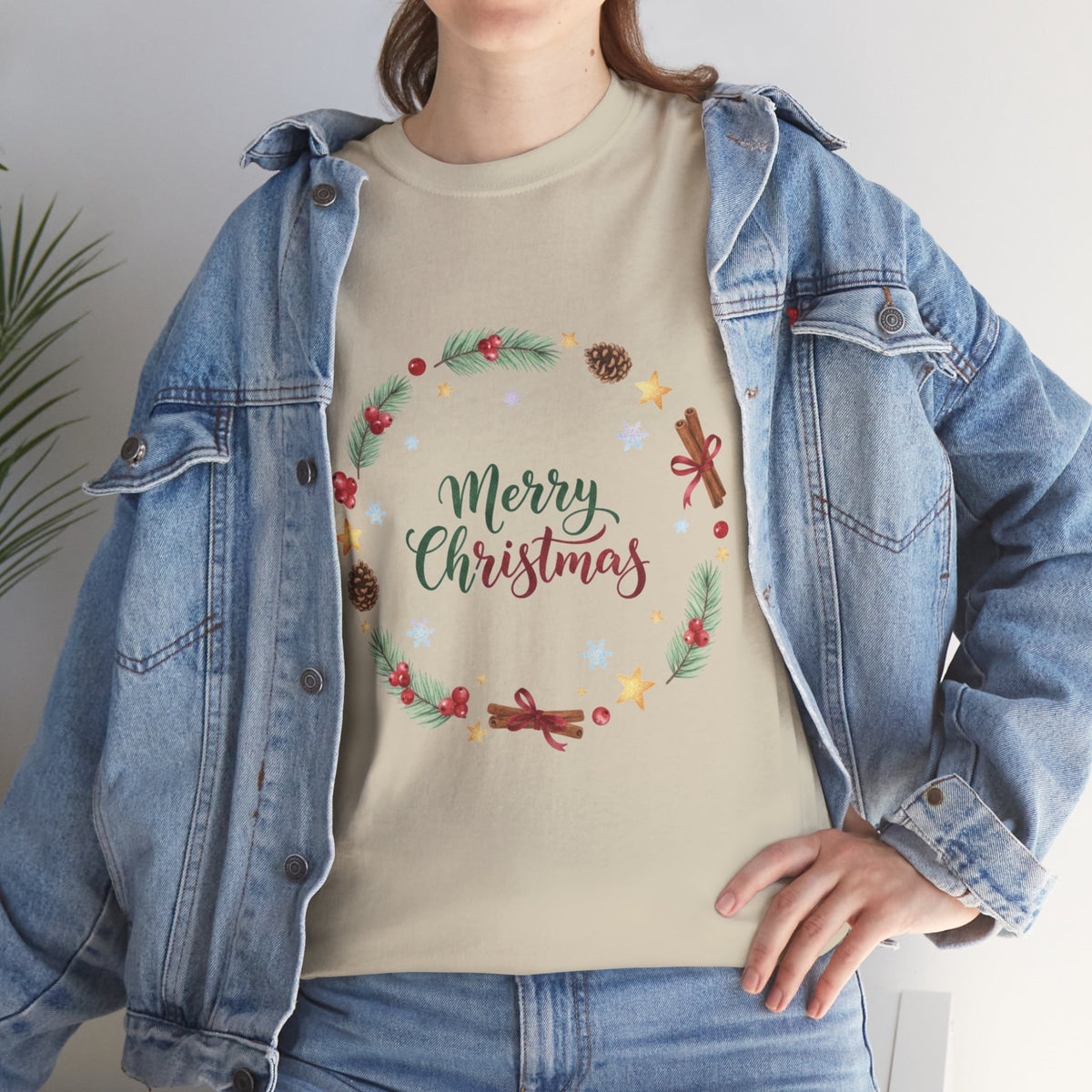 Christmas Wreath Tee | Watercolor Holiday Graphic T-Shirt | Unisex DTG