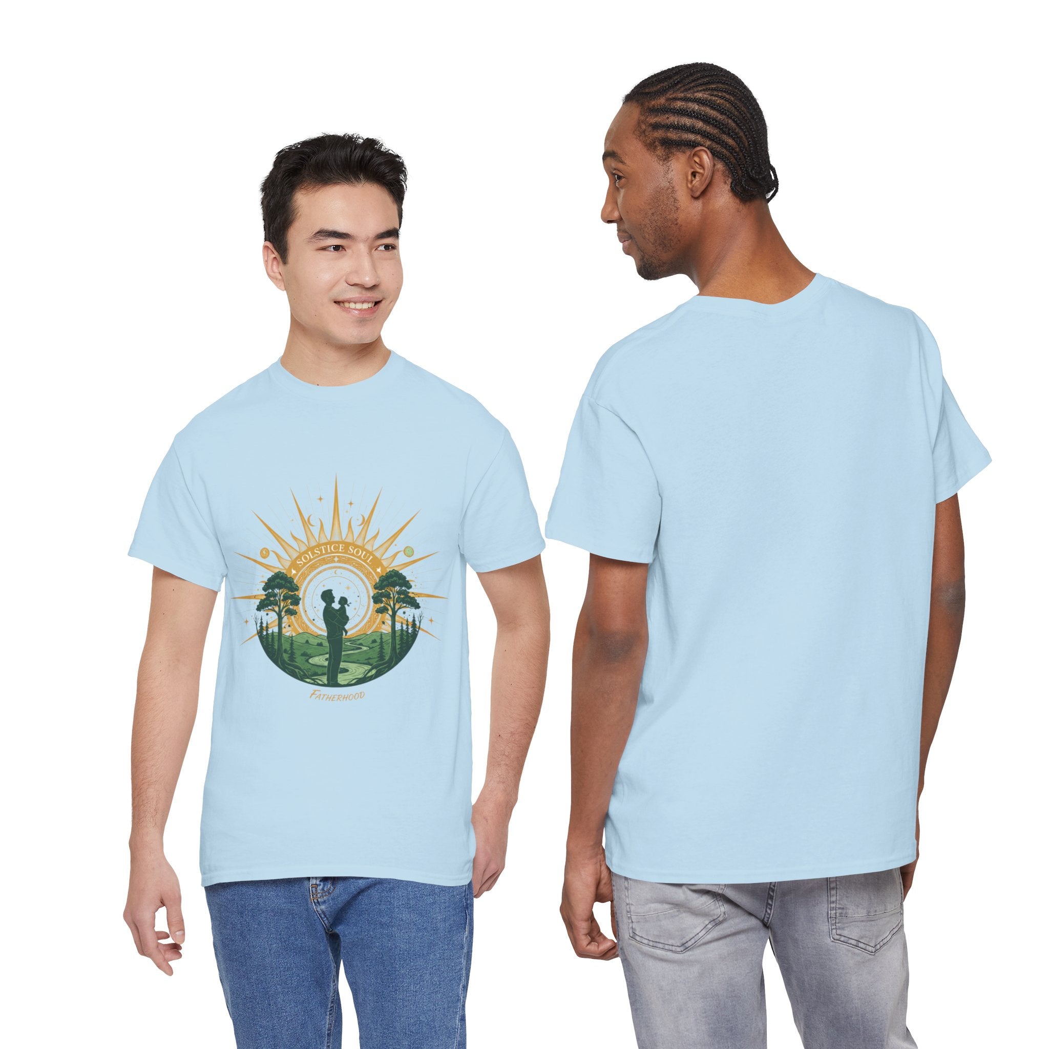 Sunrise Couple Men's T-Shirt — Romantic Silhouette Graphic Tee | DTG Print