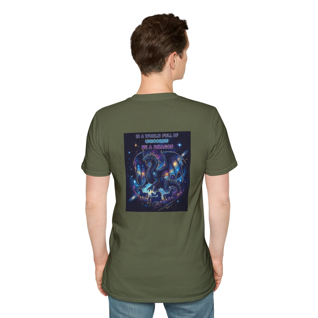 Men's Dragon Back Print Graphic T-Shirt | DTG-Printed Cotton Tee