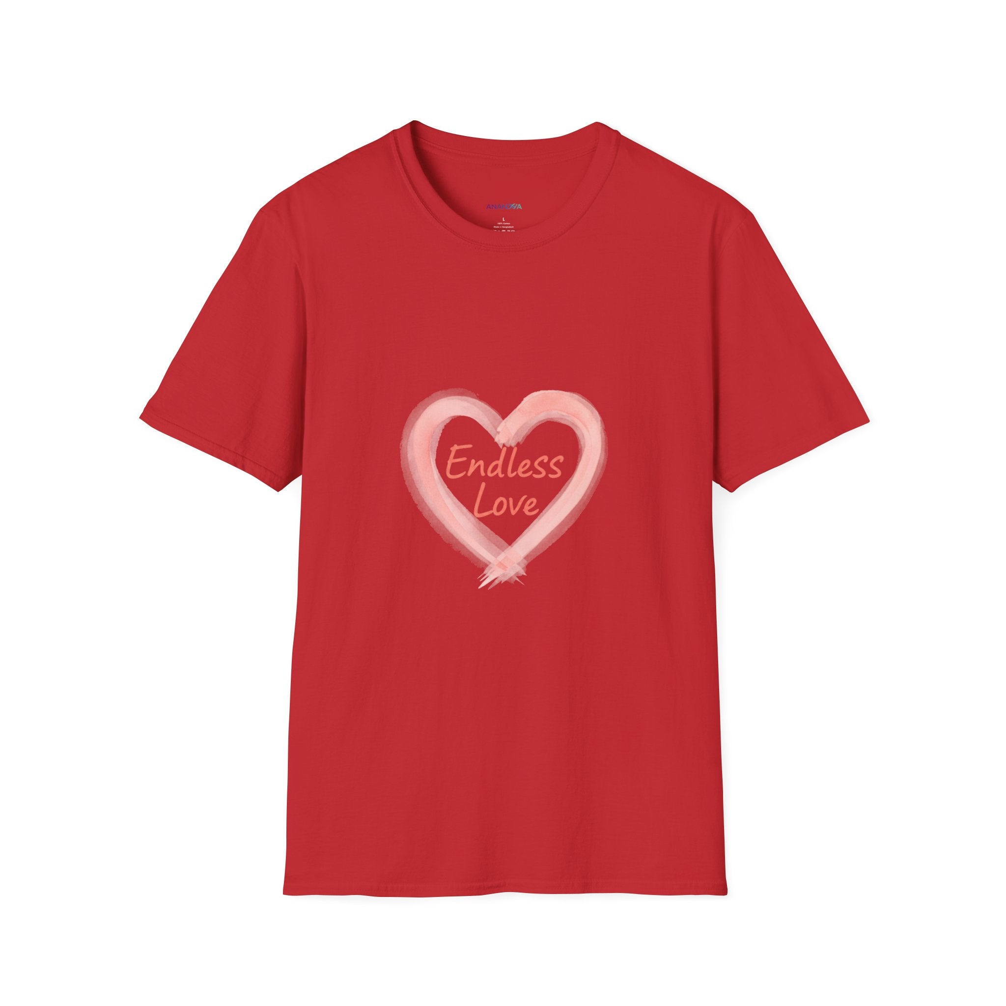 Endless Love Heart T-Shirt — Pink Watercolour Heart Unisex Graphic Tee