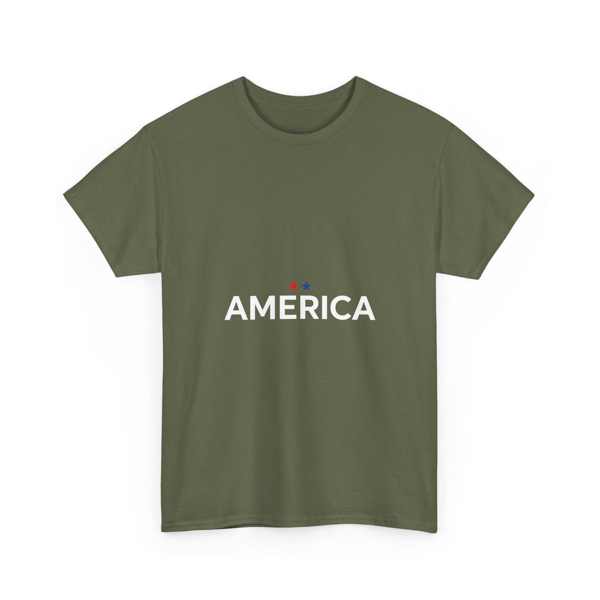 America Unisex T-Shirt — Minimal Patriotic Tee with Red Star | DTG Print