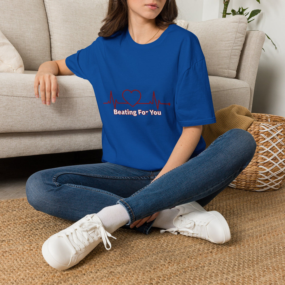 Heartbeat Heart Tee — "Beating For You" Women's DTG Graphic T-Shirt