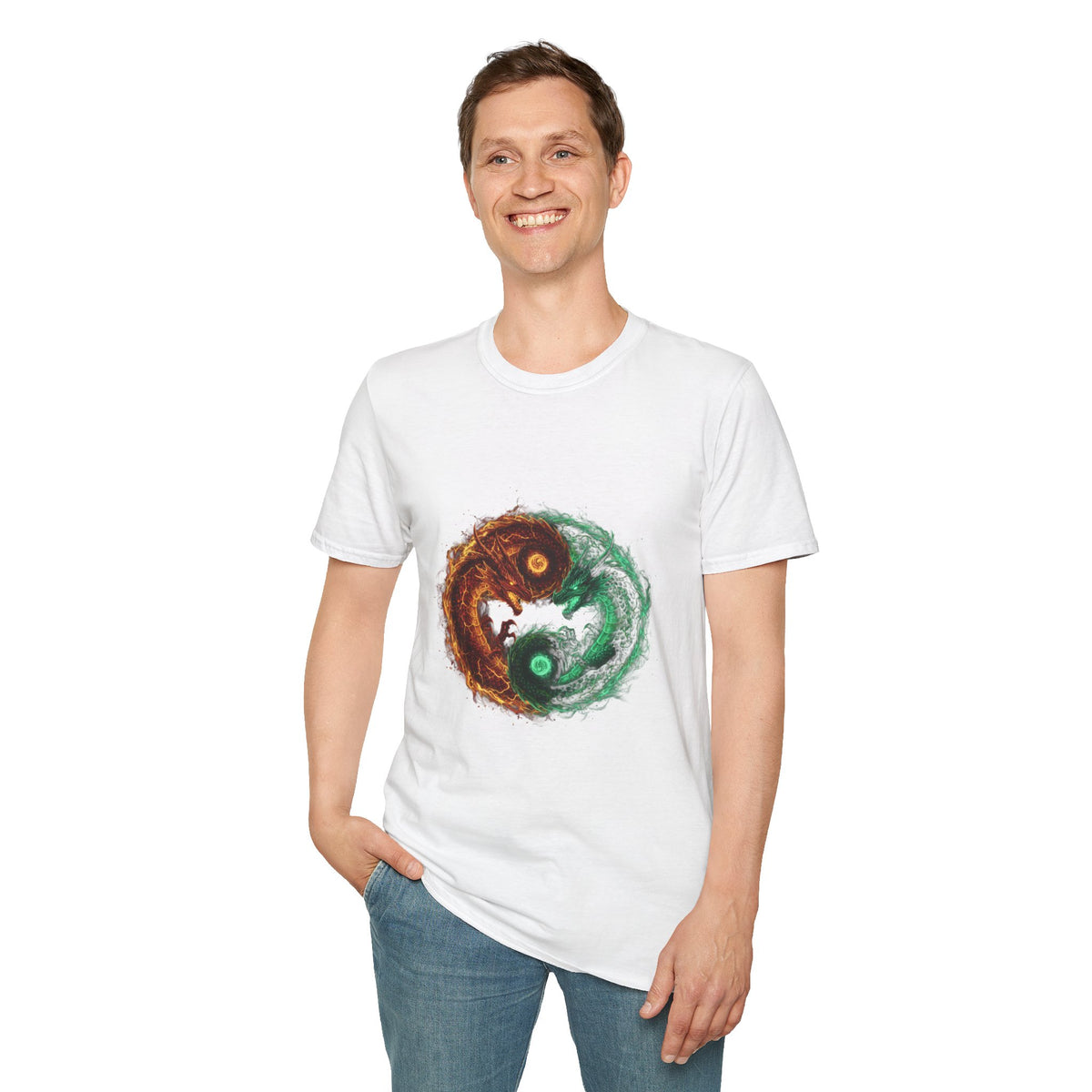 Yin Yang Tree T-Shirt — Nature Graphic Tee for Men