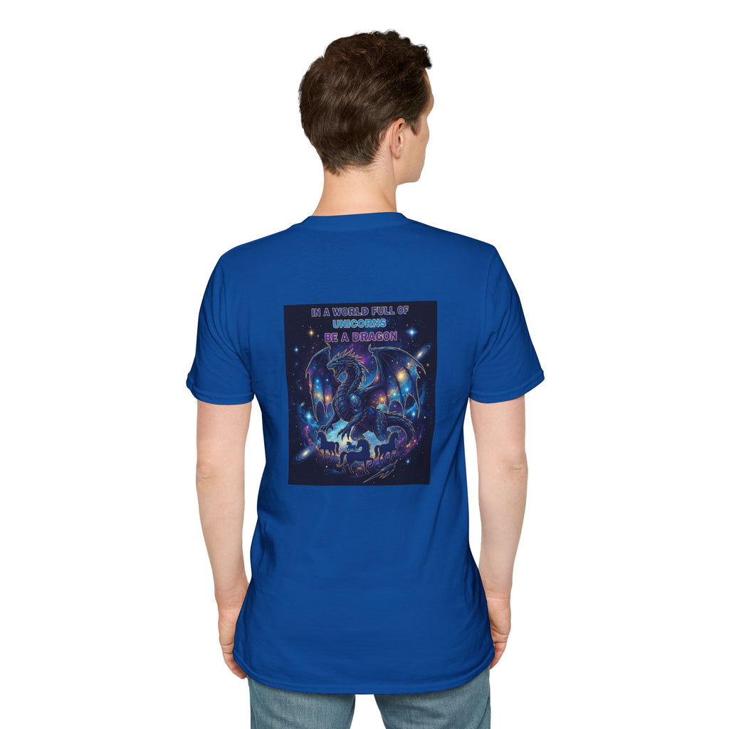 Men's Dragon Back Print Graphic T-Shirt | DTG-Printed Cotton Tee