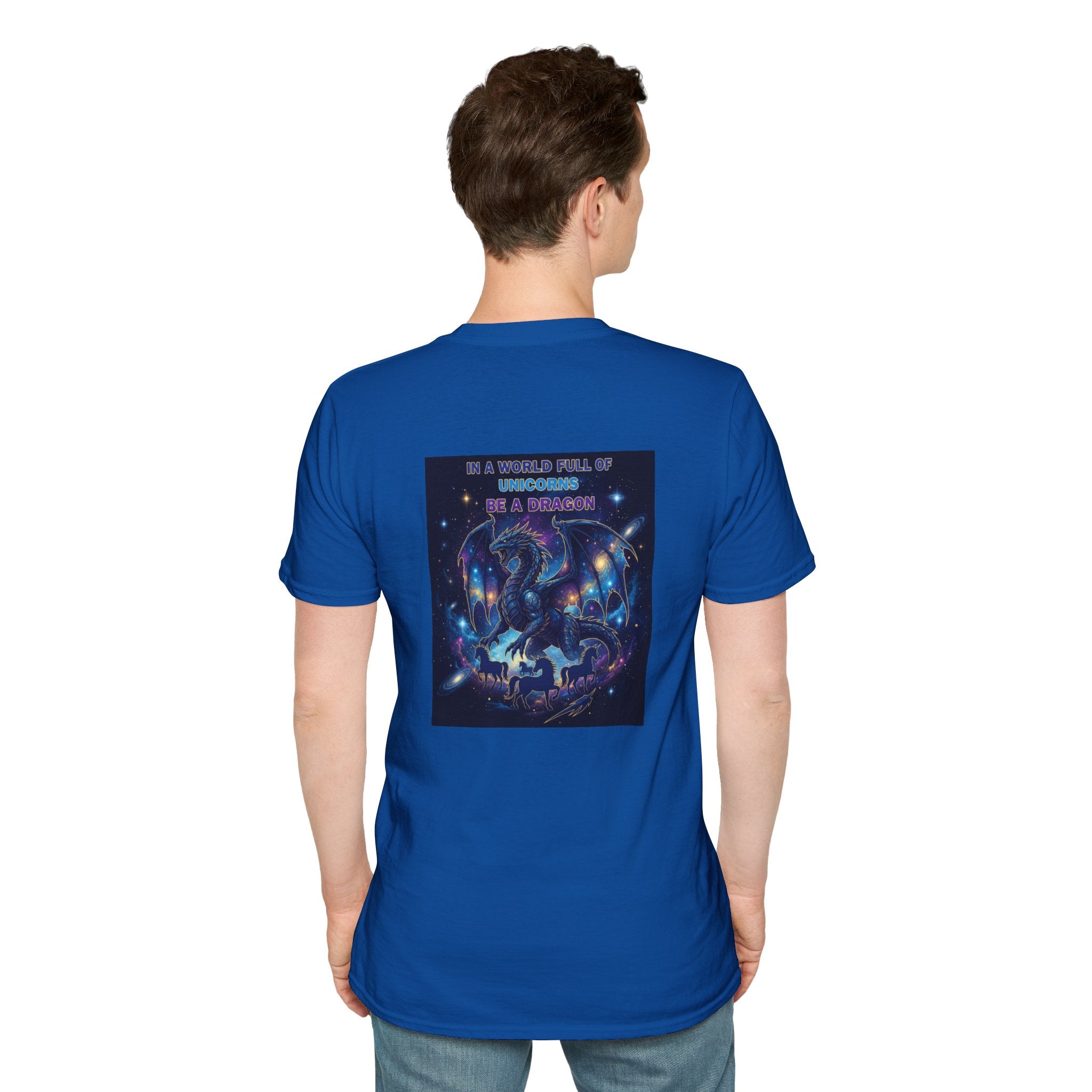 Men's Dragon Back Print Graphic T-Shirt | DTG-Printed Cotton Tee