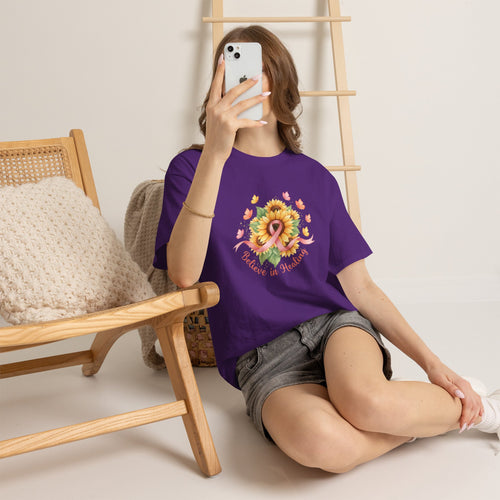 "Believe in Healing" Sunflower Graphic Tee — Women's T-Shirt