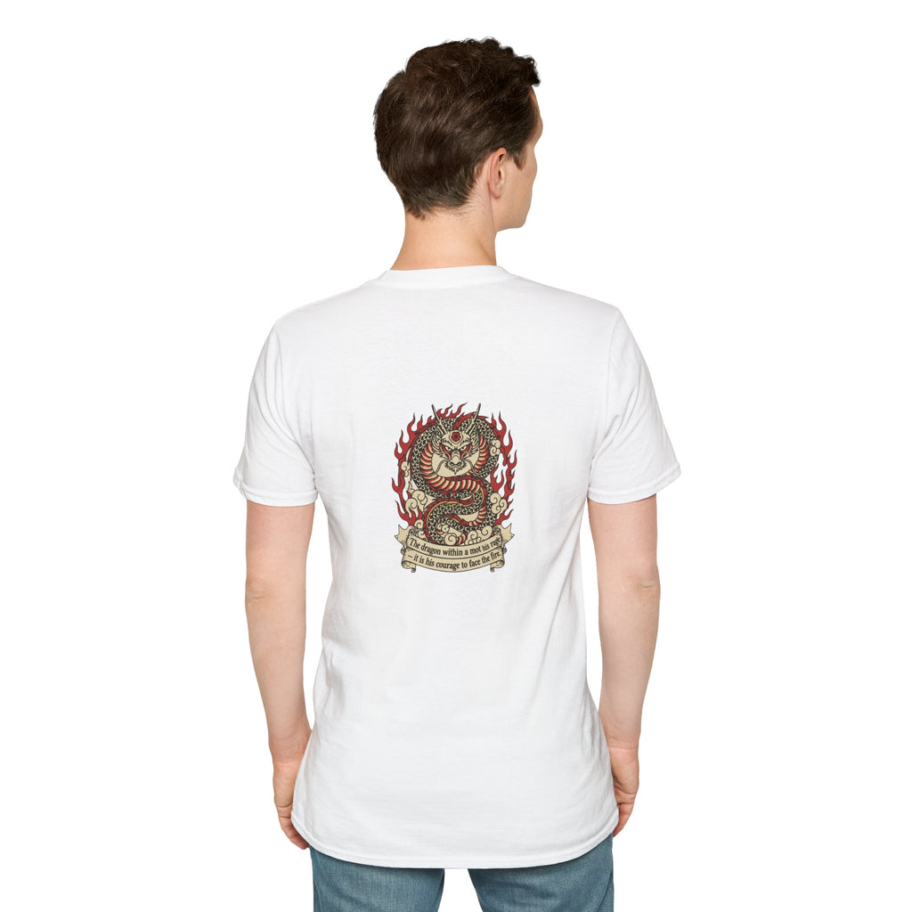 Men's Graphic Tee — Flaming Snake Crest with "Born to Rise" Banner