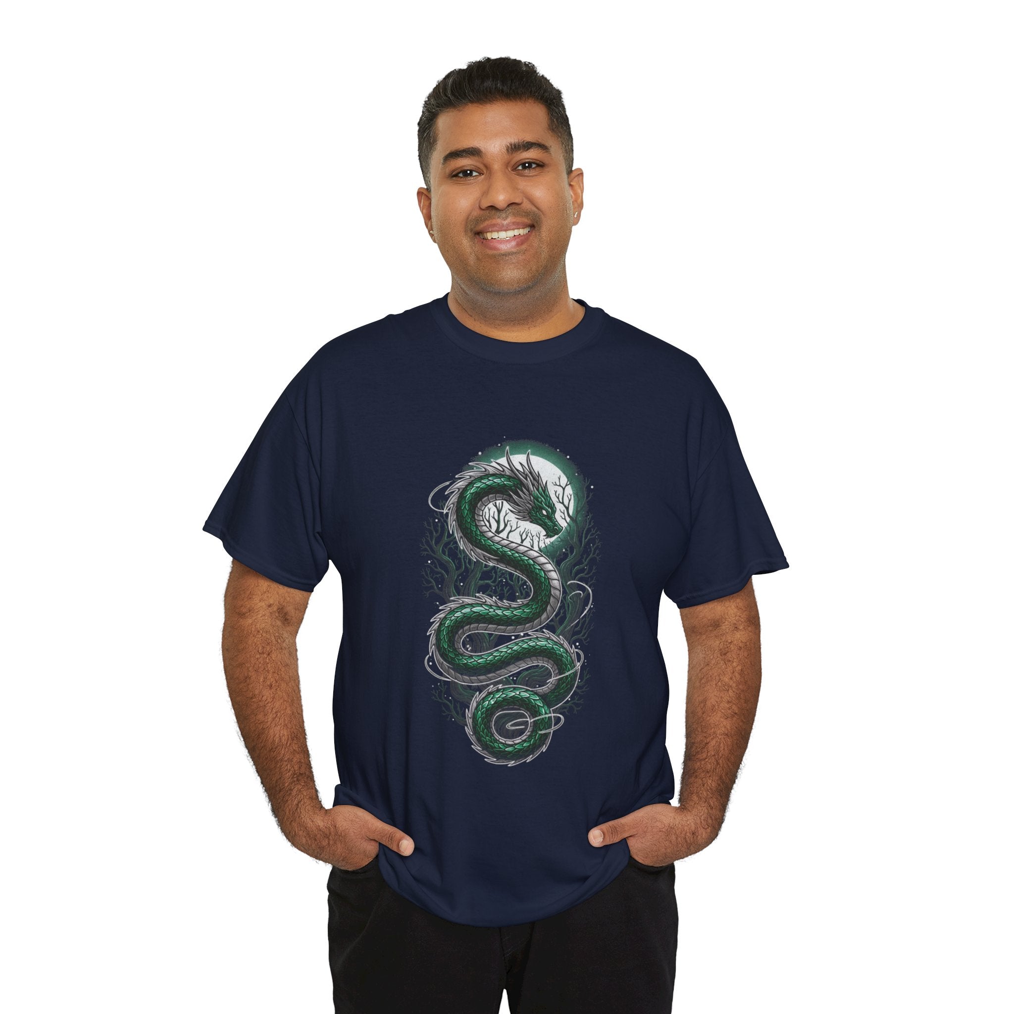 Green Serpent Branches Men's T-Shirt — DTG Printed Cotton Tee