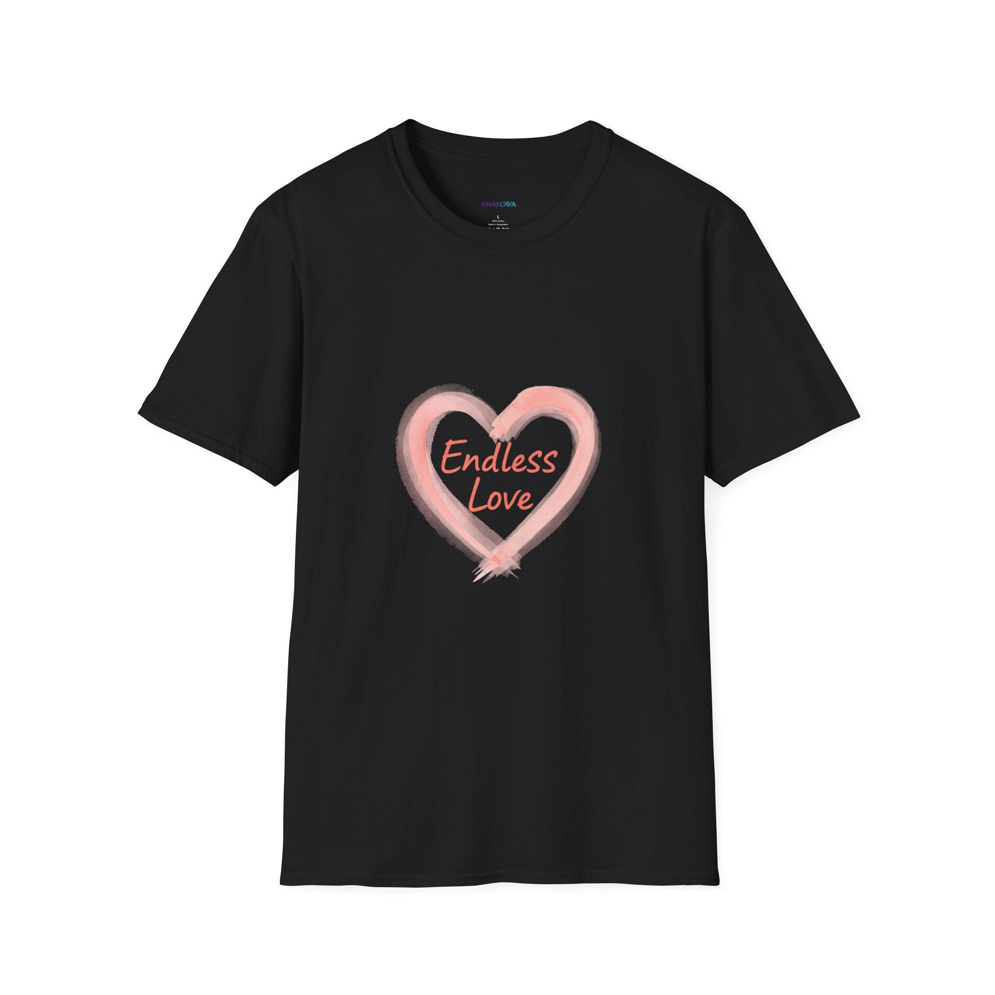 Endless Love Heart T-Shirt — Pink Watercolour Heart Unisex Graphic Tee