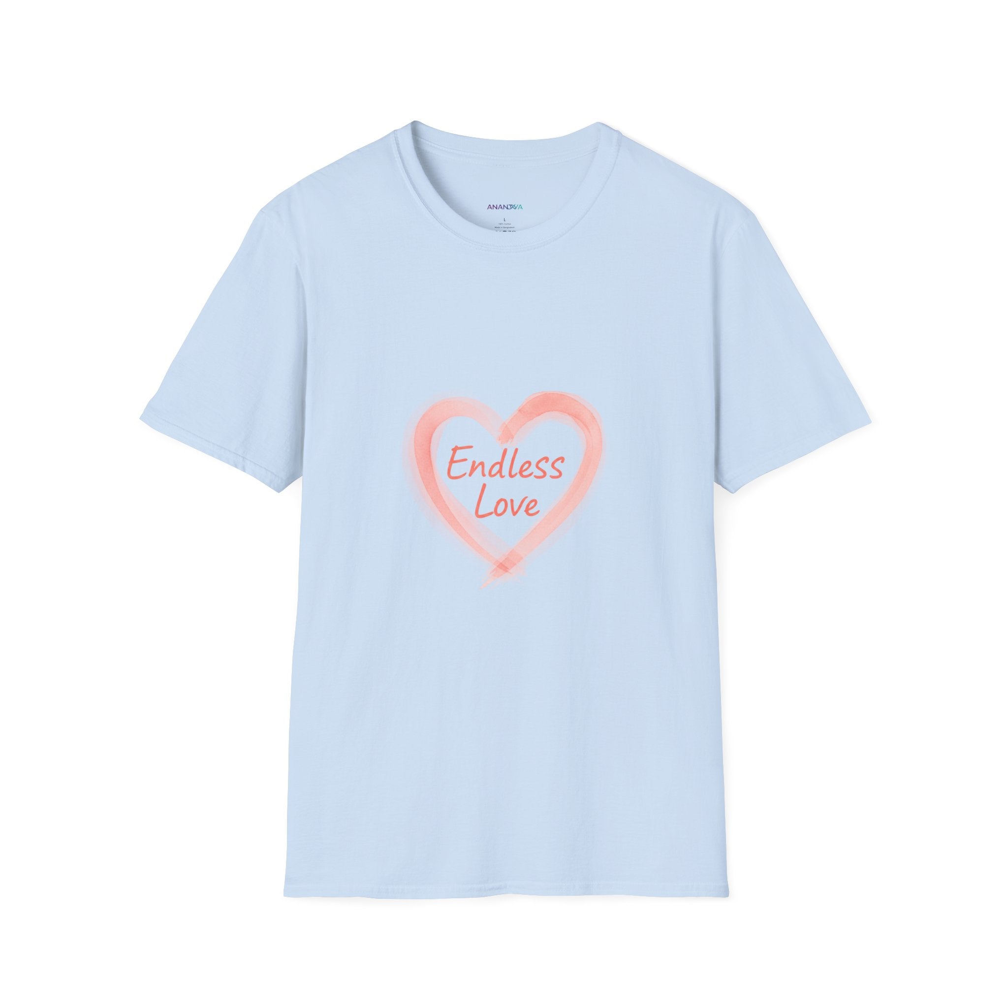 Endless Love Heart T-Shirt — Pink Watercolour Heart Unisex Graphic Tee
