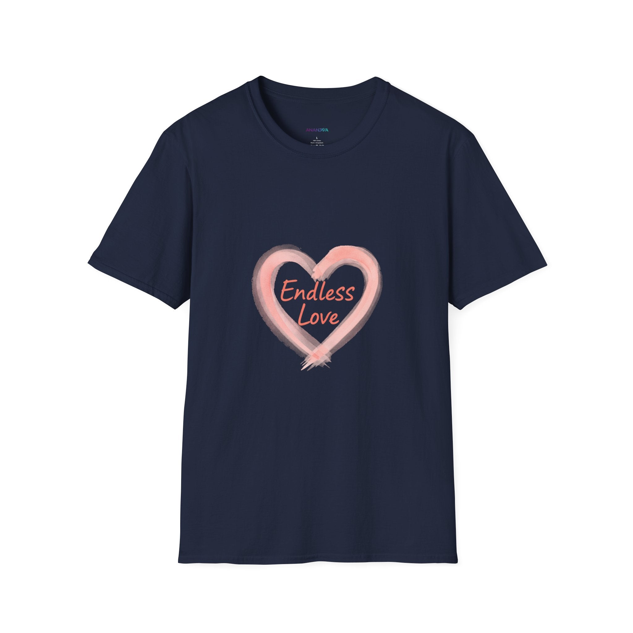 Endless Love Heart T-Shirt — Pink Watercolour Heart Unisex Graphic Tee
