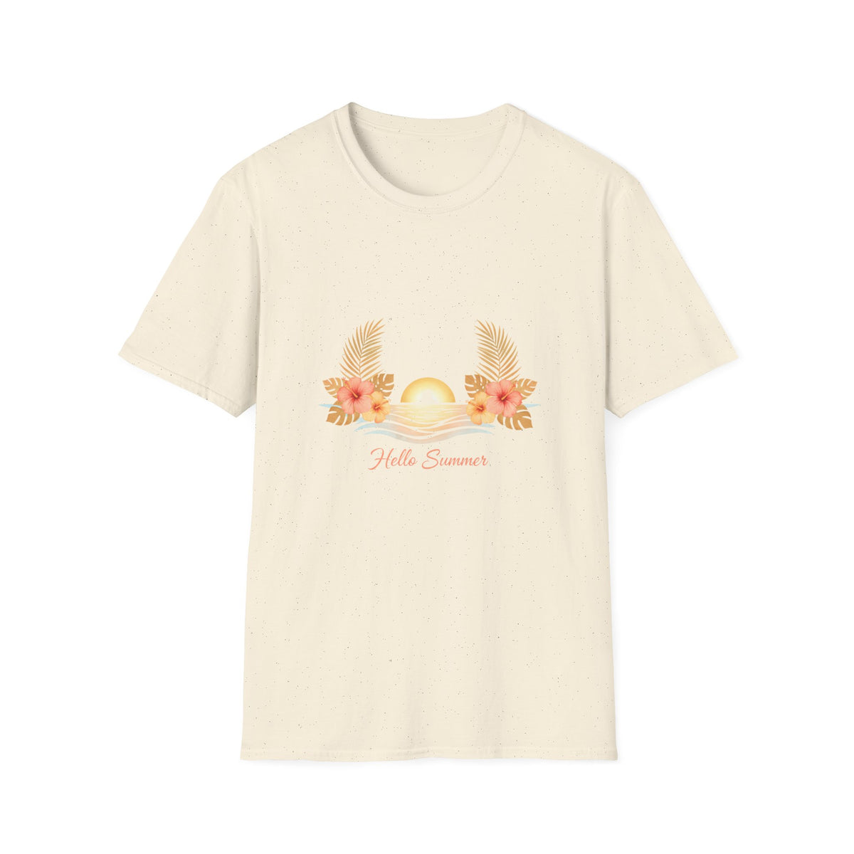'Hello Summer' Floral Sunset T-Shirt — Beach Graphic Tee