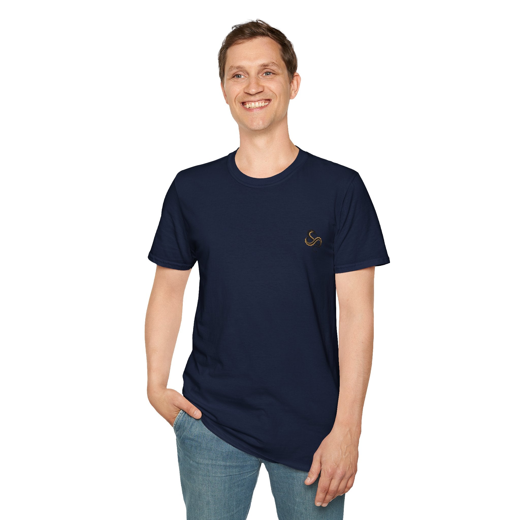 Men's Graphic T-Shirt — Fantasy Dragon Watercolor Art with Script Quote