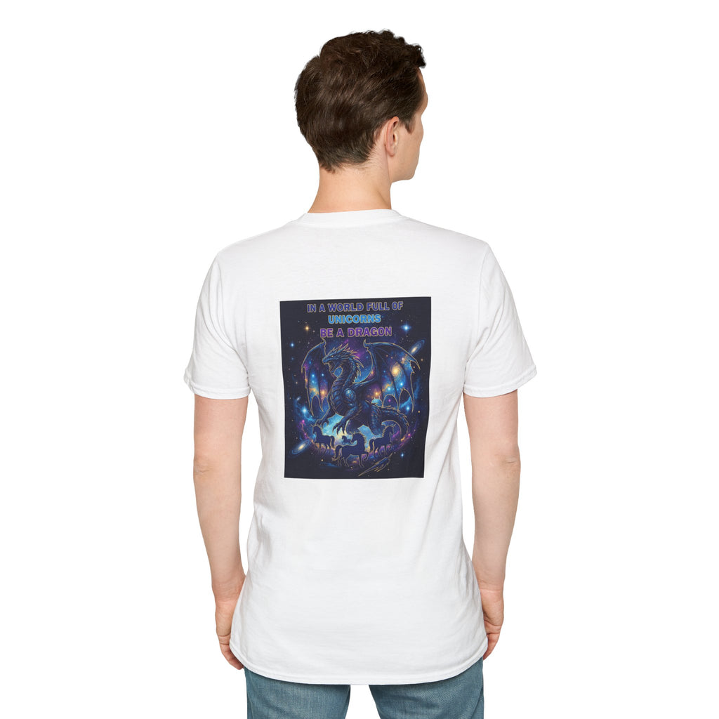 Men's Dragon Back Print Graphic T-Shirt | DTG-Printed Cotton Tee