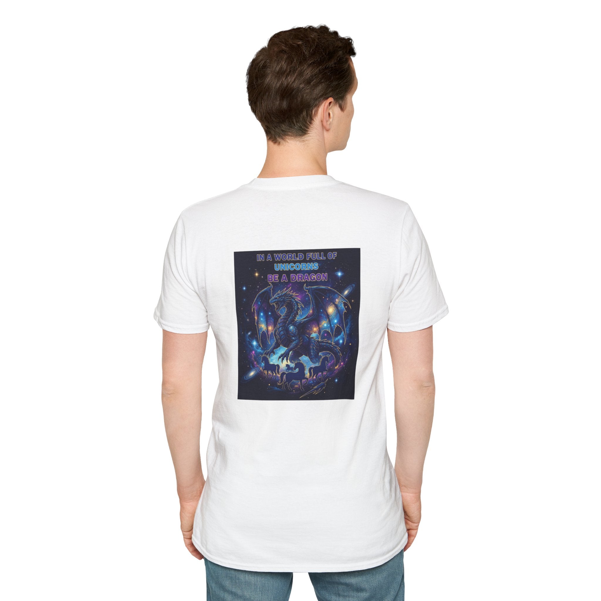 Men's Dragon Back Print Graphic T-Shirt | DTG-Printed Cotton Tee
