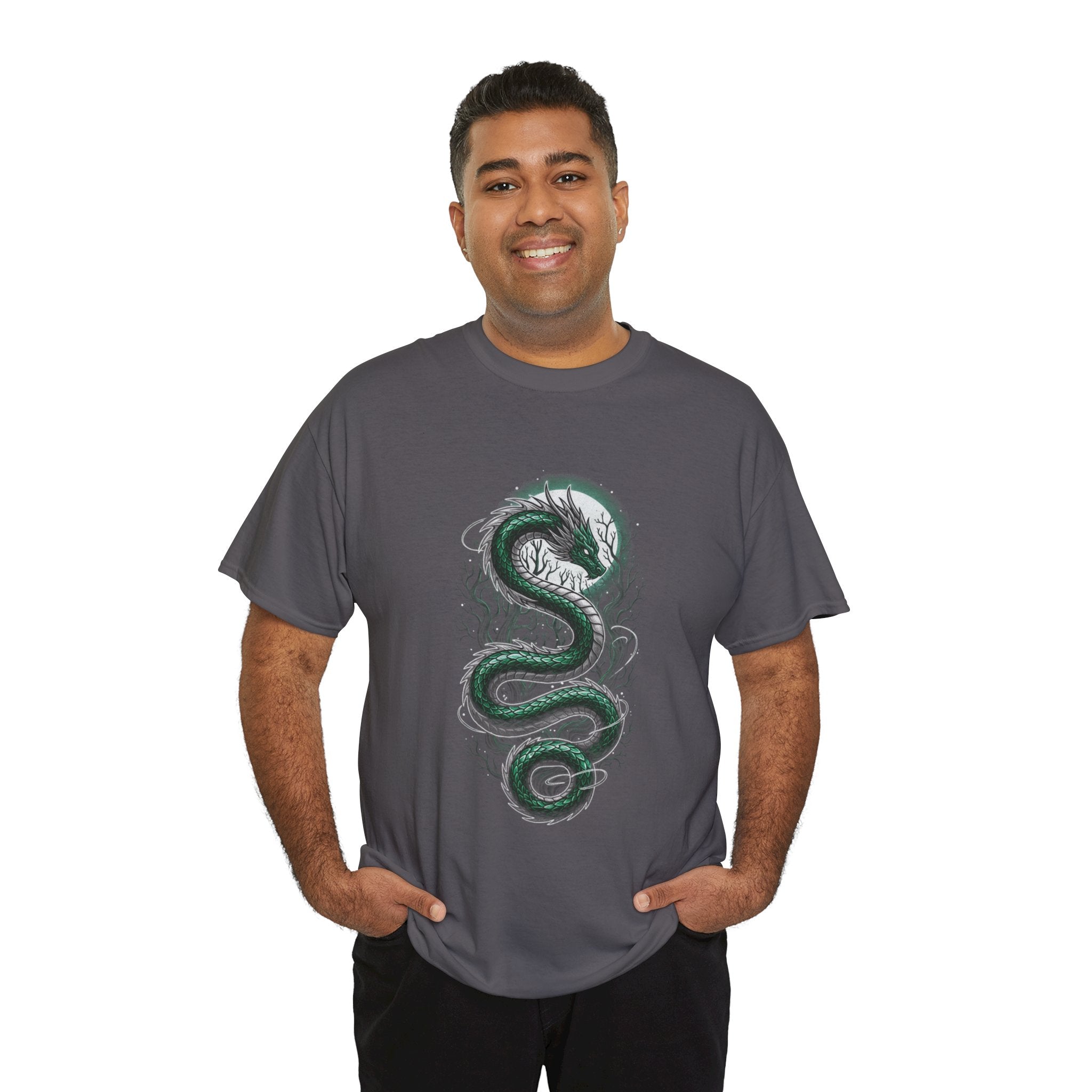 Green Serpent Branches Men's T-Shirt — DTG Printed Cotton Tee