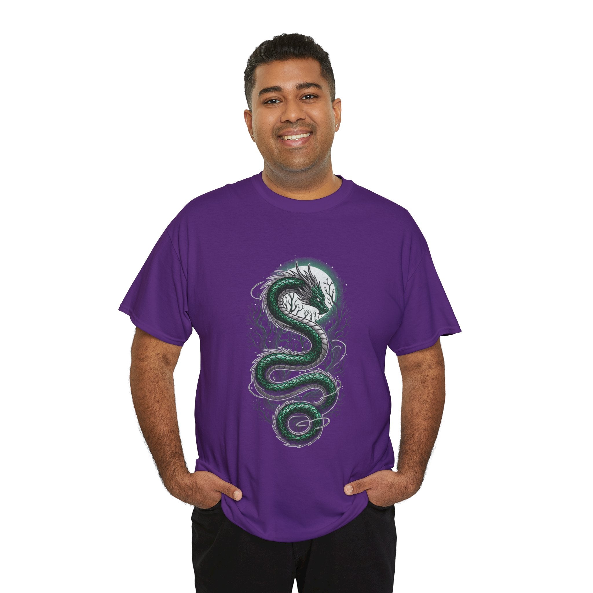 Green Serpent Branches Men's T-Shirt — DTG Printed Cotton Tee