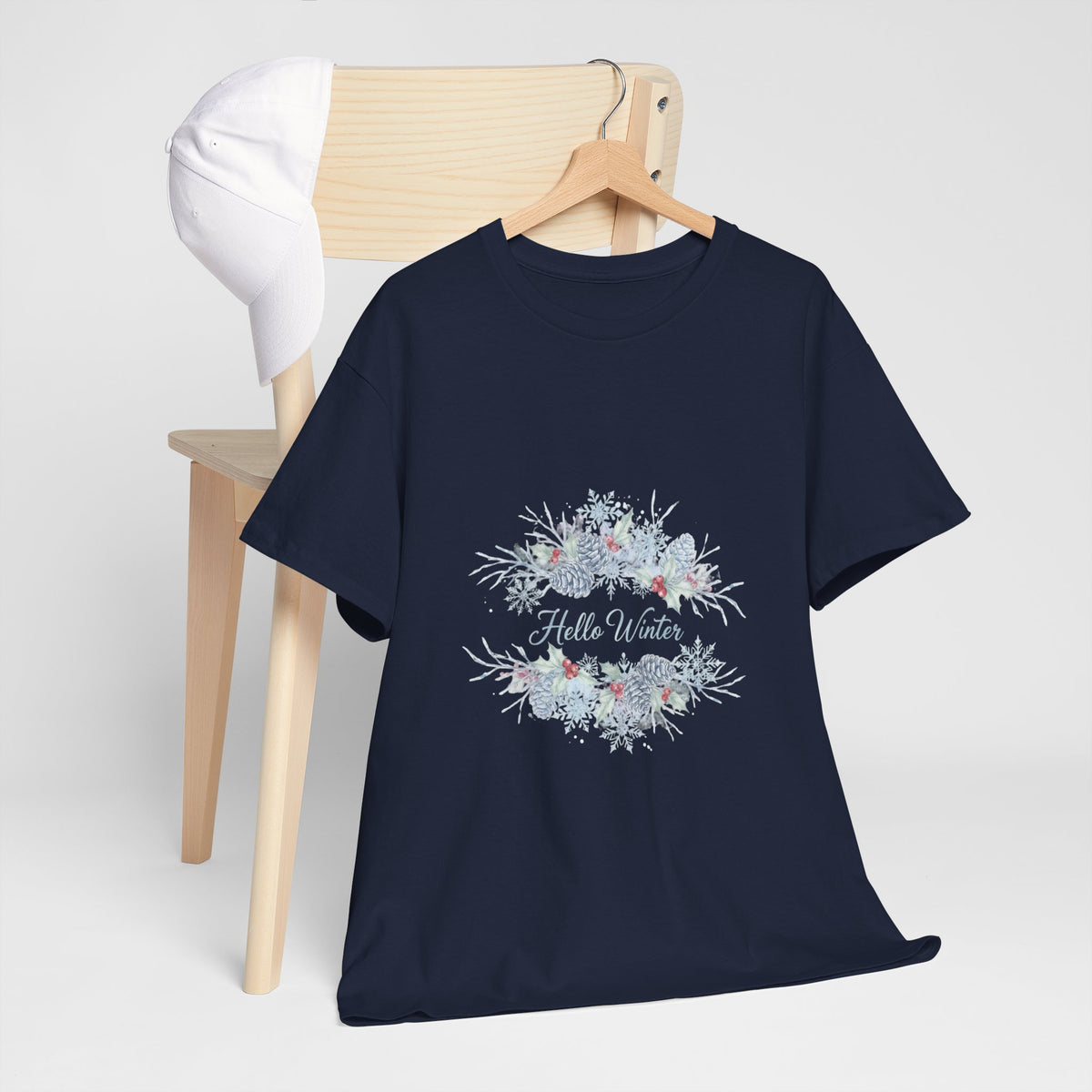 Floral Peace Tee — 'Hope & Light' Watercolour Wreath Cotton Shirt
