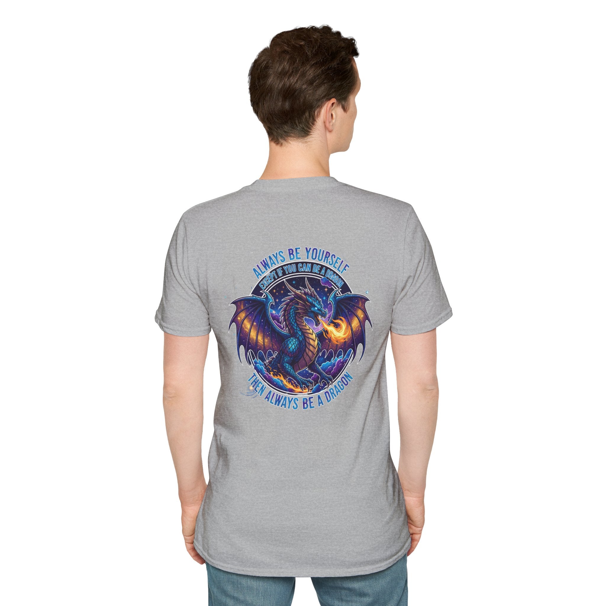 Infinity Dragon Men's Graphic T-Shirt | DTG-Printed 'Always Be Yourself or Always Be a Dragon' Tee
