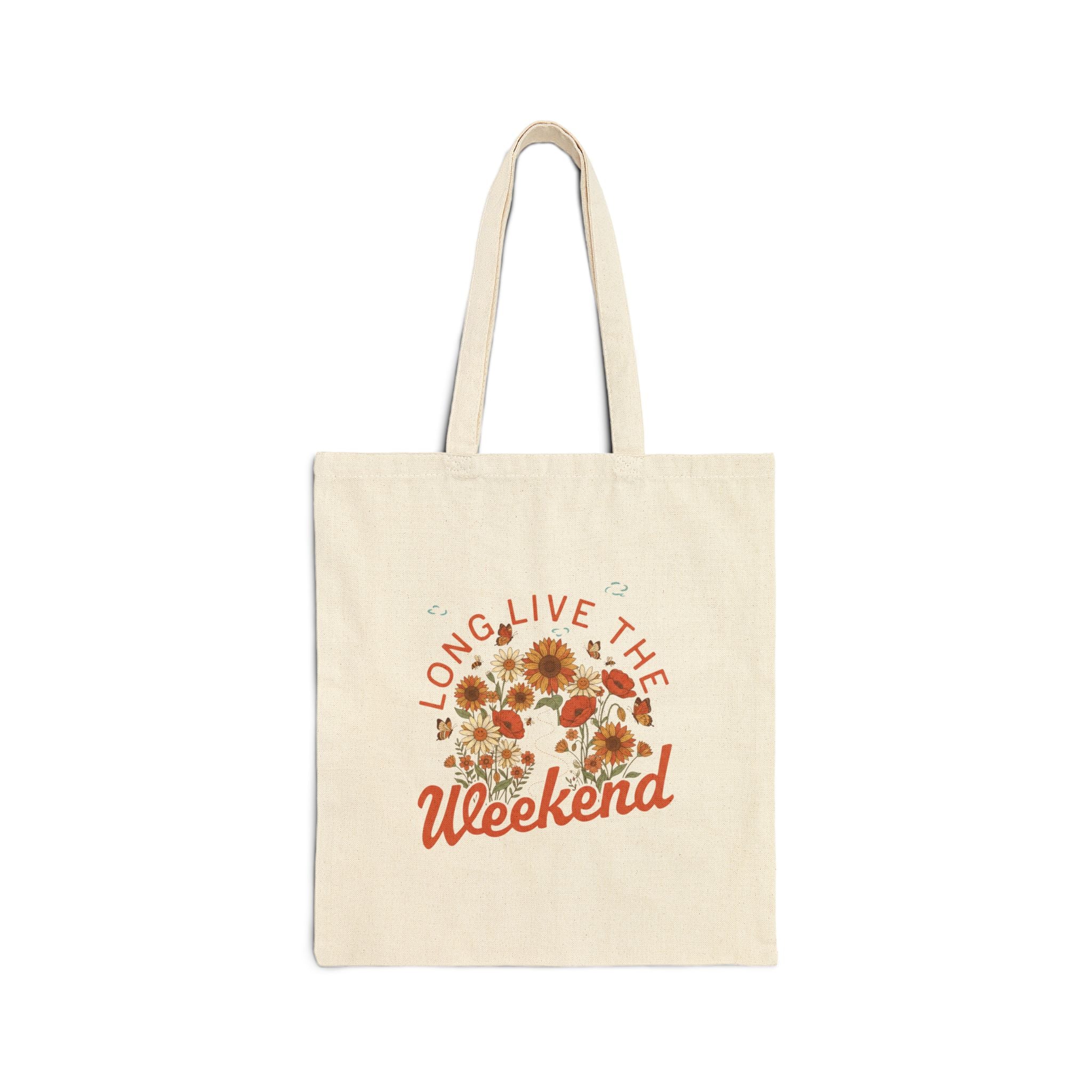 Long Live The Weekend — Floral Canvas Tote Bag