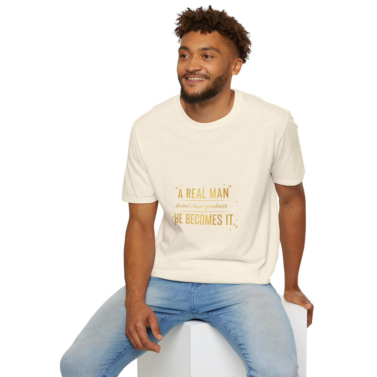 "A Real Man" Men's Graphic Tee | Inspirational Quote T-Shirt
