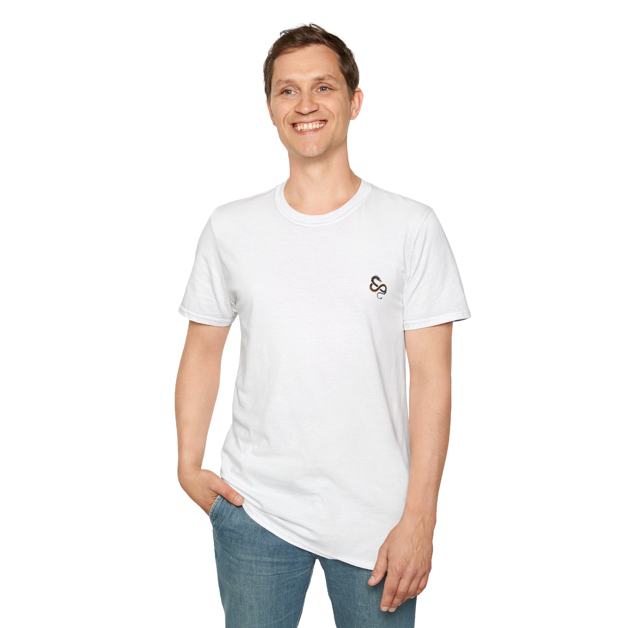 Men's Graphic Tee — Phoenix Rising "He Rose From Ash. He Always Does." Back Print