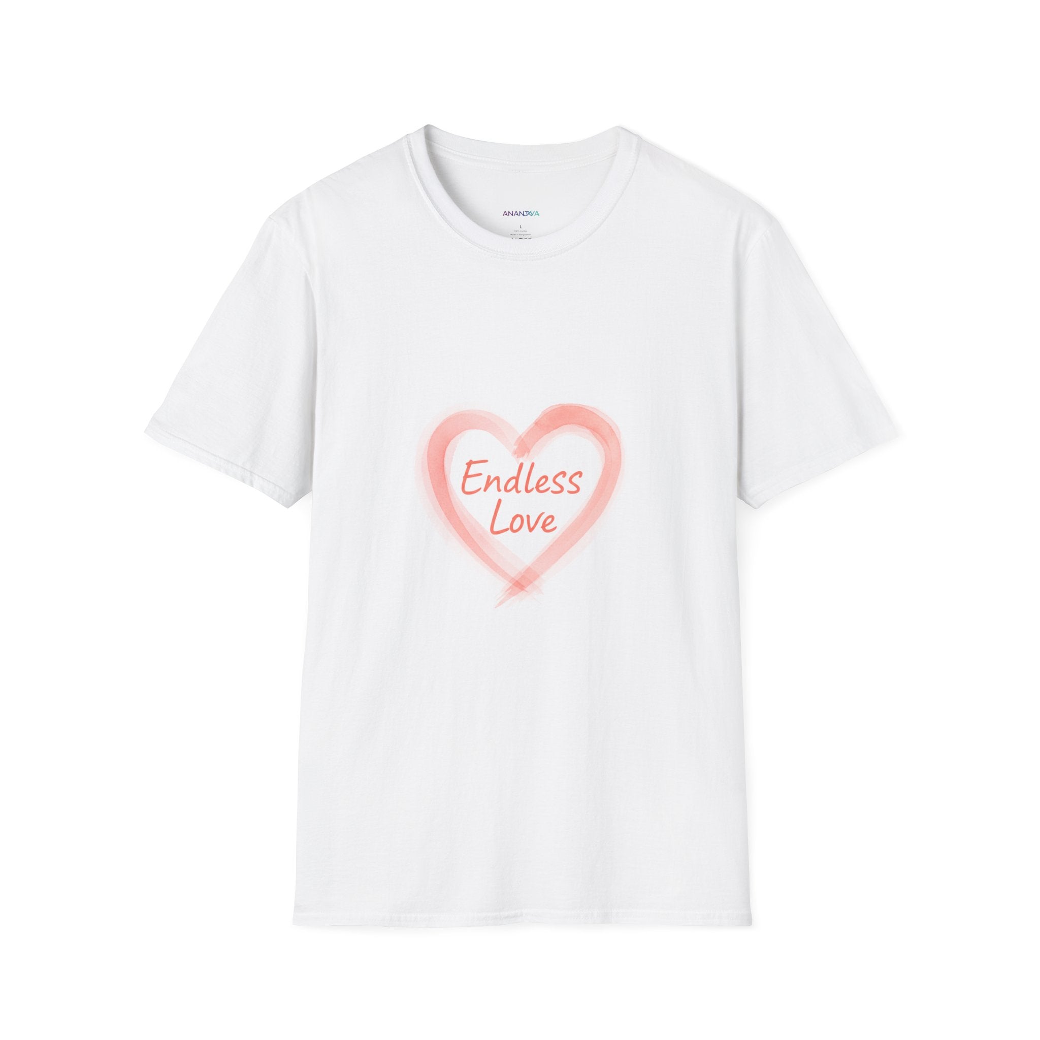 Endless Love Heart T-Shirt — Pink Watercolour Heart Unisex Graphic Tee