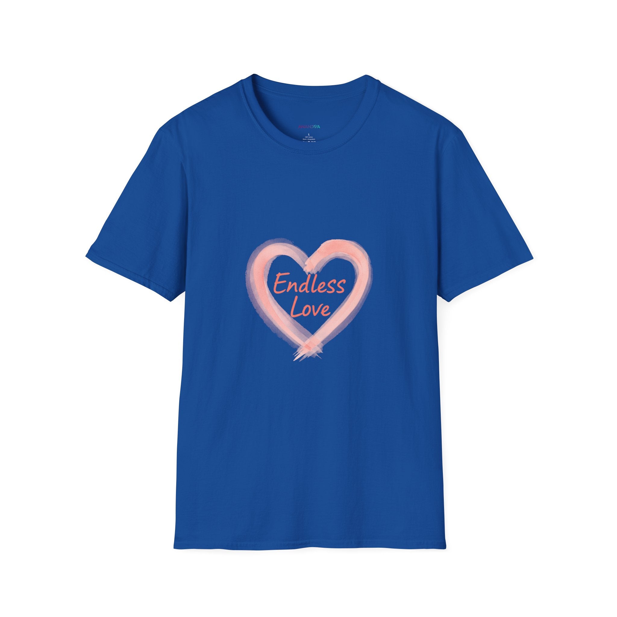 Endless Love Heart T-Shirt — Pink Watercolour Heart Unisex Graphic Tee