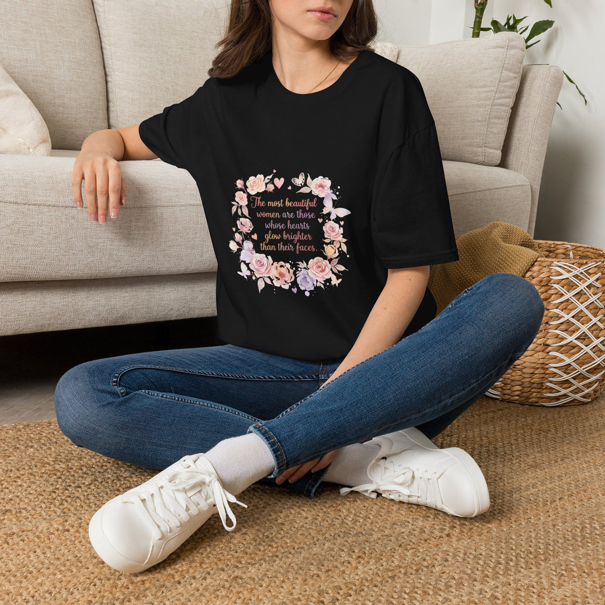 Inner Beauty Floral Women's T-Shirt | DTG-Printed Inspirational Flower Design Tee